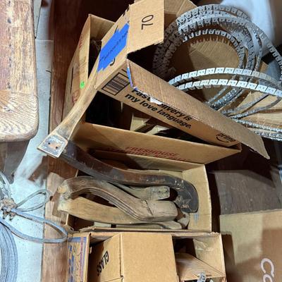 Sale Photo Thumbnail #275: Garage 3: project chairs, metal locker, barrels, furniture parts, pottery, vases, paint brushes, rocker, jars, ironing board, box fan, more
DOES NOT INCLUDE TIN CANS FOR PAINTING SUPPLIES
