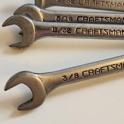 Sale Photo Thumbnail #215: This auction lot is for a Craftsman Mini Combination Wrench Set. This nifty set of 10 very small size wrenchs is ready for use.  They range in size from 3/8-inch to 5/32-inches. The largest wrench measures about 4-inches in length.