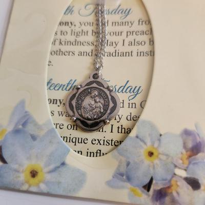 Sale Photo Thumbnail #223: This auction lot is for a gathering of Religious Relics, Beads, Medal & Prayer Cards.  This grouping includes "touched-to" relics of St. Jude, St. Theresa, St. Francis of Assissi and St. Faustina.  Also included is a St. Theresa Chaplet of Beads and a med