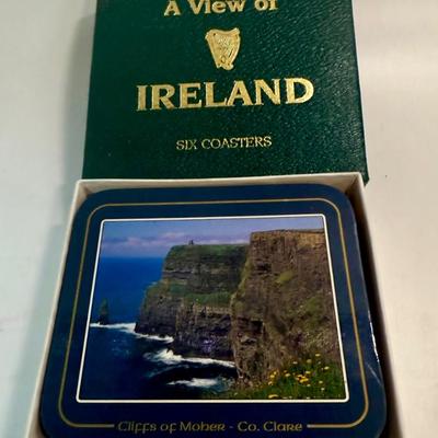 Sale Photo Thumbnail #315: Boxed set of 6 coasters, each with a different color photo of inspiring places in Ireland. New in original box.