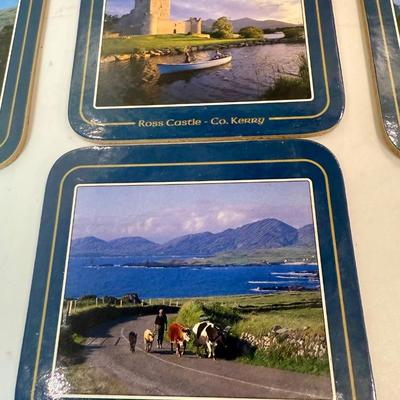 Sale Photo Thumbnail #314: Boxed set of 6 coasters, each with a different color photo of inspiring places in Ireland. New in original box.