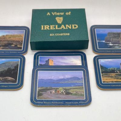 Sale Photo Thumbnail #310: Boxed set of 6 coasters, each with a different color photo of inspiring places in Ireland. New in original box.