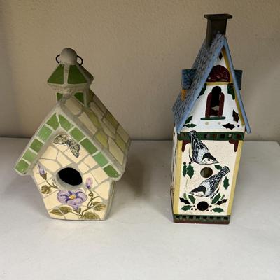 2 Bird House Decor Items, Small Red Birds in Nests, keychain, etc