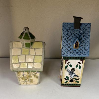 2 Bird House Decor Items, Small Red Birds in Nests, keychain, etc