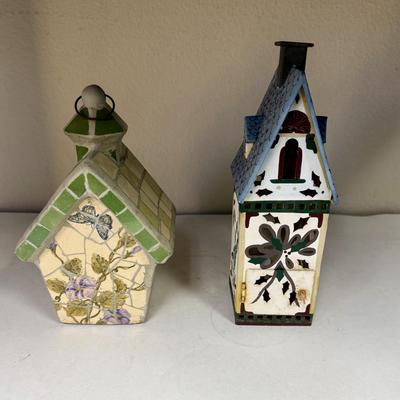 2 Bird House Decor Items, Small Red Birds in Nests, keychain, etc