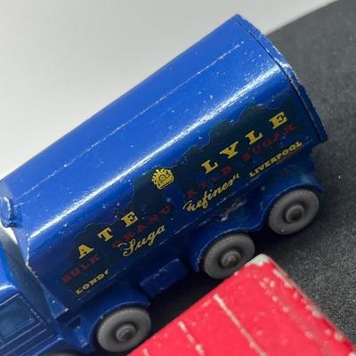 LOT 88: Vintage Lesney Matchbox Vehicles - Snow Trac, Sugar Container, Alvis Stalwart and Ford Heavy Wreck Truck