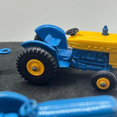 LOT 90: Vintage Lesney Matchbox Vehicles - Ford Tractor, Hay Trailer and More