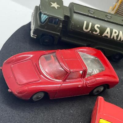 LOT 91: Vintage Husky Toy Vehicles - Sunbeam Alpine, Ford Camper, Guy Warrior Tanker, Ferrari Berlinetta, Ford Thunderbird and More