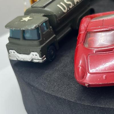 LOT 91: Vintage Husky Toy Vehicles - Sunbeam Alpine, Ford Camper, Guy Warrior Tanker, Ferrari Berlinetta, Ford Thunderbird and More