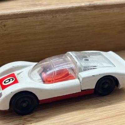 LOT 94: Vintage Toy Cars - Porsche Carrera 906, Oldmobile 98 Holiday Sports Coupe, Ford OSI 20M TS, Ford Transit Kombi