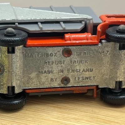 LOT 95: Vintage Lesney Matchbox Vehicles - Refuse Truck, Dumper Truck, Grit Spreading Truck, Tippax Refuse Collector and More