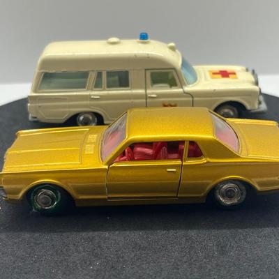LOT 98: Vintage Lesney Matchbox Vehicles - Mercedes Benz Binz Ambulance and Mercury Cougar