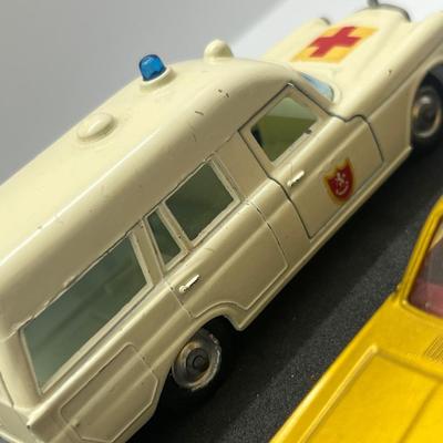LOT 98: Vintage Lesney Matchbox Vehicles - Mercedes Benz Binz Ambulance and Mercury Cougar