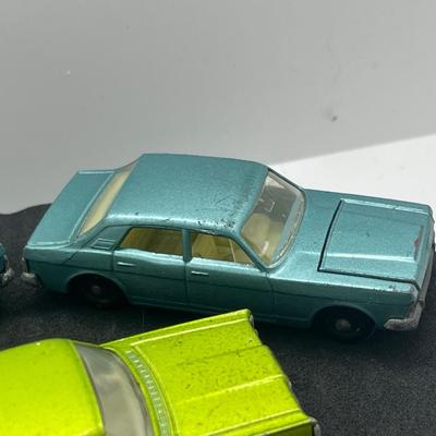LOT 99: Vintage Lesney Matchbox Cars - Mercury, Two Ford Zodiac MK IV, Ford Zephyr, Ford Corsair