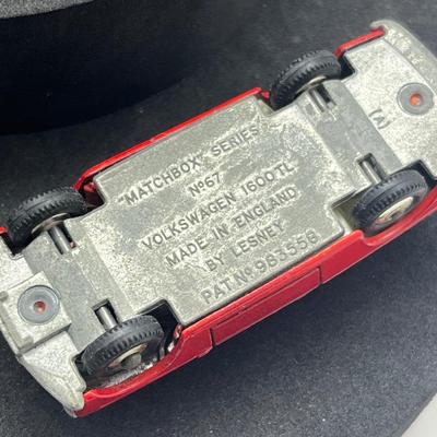 LOT 102: Vintage Lesney Matchbox Cars - Ford Anglia, Pontiac GP Sports Coupe, Volkswagen 1600TL