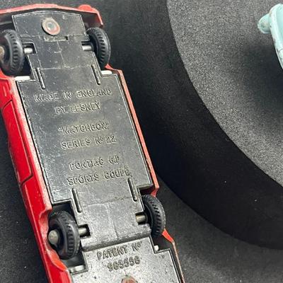 LOT 102: Vintage Lesney Matchbox Cars - Ford Anglia, Pontiac GP Sports Coupe, Volkswagen 1600TL