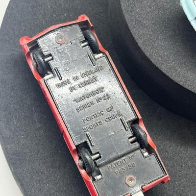 LOT 102: Vintage Lesney Matchbox Cars - Ford Anglia, Pontiac GP Sports Coupe, Volkswagen 1600TL