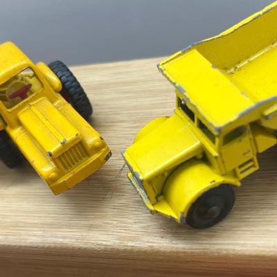LOT 106: Vintage Lesney Matchbox Construction Vehicles - Caterpillar Bulldozer, Foden Cement Mixer, Foden Concrete Truck and More