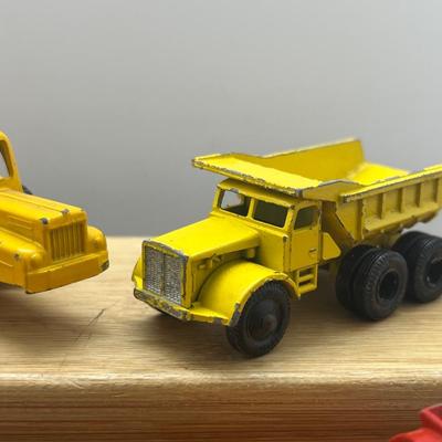 LOT 106: Vintage Lesney Matchbox Construction Vehicles - Caterpillar Bulldozer, Foden Cement Mixer, Foden Concrete Truck and More