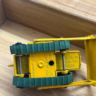 LOT 112: Vintage Lesney Matchbox Construction Vehicles - Crane Truck, Caterpillar Bulldozer, Mack Dump Truck and More