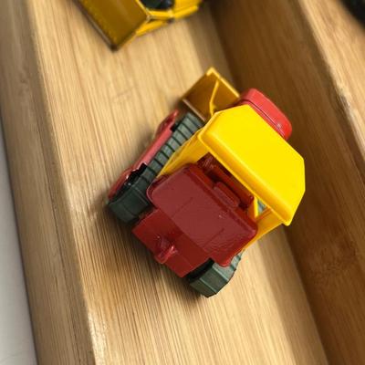 LOT 112: Vintage Lesney Matchbox Construction Vehicles - Crane Truck, Caterpillar Bulldozer, Mack Dump Truck and More