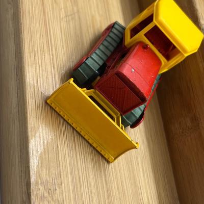 LOT 112: Vintage Lesney Matchbox Construction Vehicles - Crane Truck, Caterpillar Bulldozer, Mack Dump Truck and More