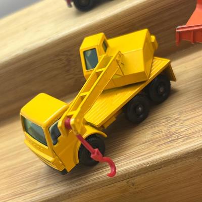 LOT 112: Vintage Lesney Matchbox Construction Vehicles - Crane Truck, Caterpillar Bulldozer, Mack Dump Truck and More
