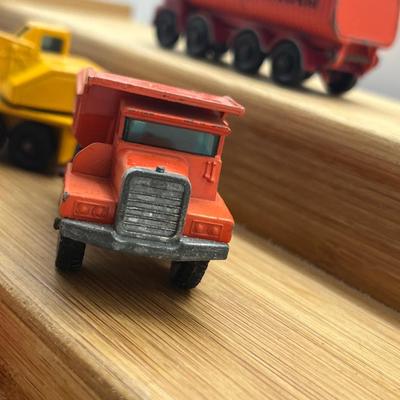 LOT 112: Vintage Lesney Matchbox Construction Vehicles - Crane Truck, Caterpillar Bulldozer, Mack Dump Truck and More