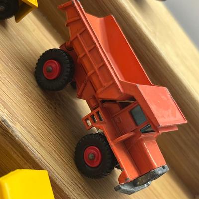 LOT 112: Vintage Lesney Matchbox Construction Vehicles - Crane Truck, Caterpillar Bulldozer, Mack Dump Truck and More