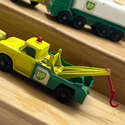 LOT 119: Vintage Lesney Matchbox - Dodge Wreck Truck, Petrol Tanker, BP Autotanker and More