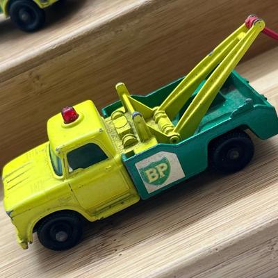 LOT 119: Vintage Lesney Matchbox - Dodge Wreck Truck, Petrol Tanker, BP Autotanker and More