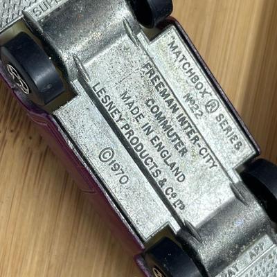 LOT 120: Vintage Lesney Matchbox Vehicles - Mercedes Coach, Freeman Inter-City Commuter, Royal Tiger Coach, Daimler Bus, Coach,...