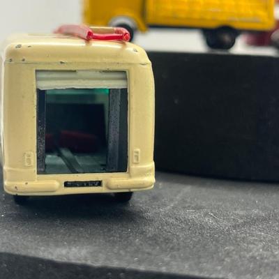 LOT 121: Vintage Lesney Vehicles - Commer Ice Cream Canteen, Karrier Bantam 2 Ton, TV Service Van, London Trolleybus