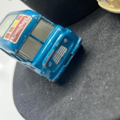 LOT 121: Vintage Lesney Vehicles - Commer Ice Cream Canteen, Karrier Bantam 2 Ton, TV Service Van, London Trolleybus