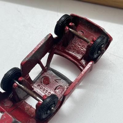 LOT 128: Vintage Tootsietoys - Earth Mover, Pumper, Porsche, Jeep and More