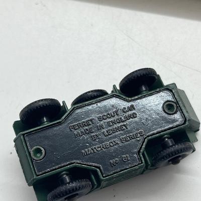 LOT 130: Vintage Lesney Toy Military Vehicles - Scammell Breakdown Truck, Personnel Carrier, Saladin Armoured Car and More