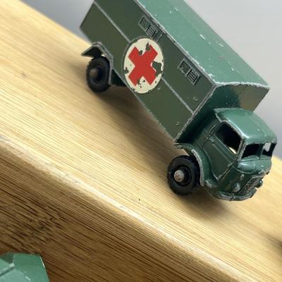 LOT 130: Vintage Lesney Toy Military Vehicles - Scammell Breakdown Truck, Personnel Carrier, Saladin Armoured Car and More