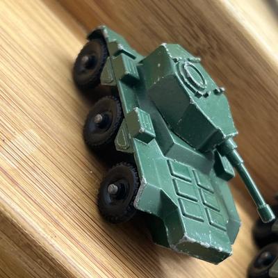 LOT 130: Vintage Lesney Toy Military Vehicles - Scammell Breakdown Truck, Personnel Carrier, Saladin Armoured Car and More