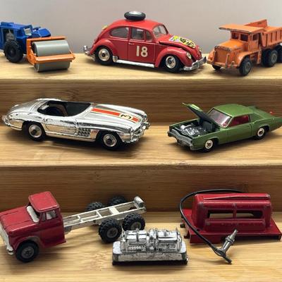 LOT 132: Vintage Corgi and Corgi Juniors Toys - Mercedes Benz 300 SL Roadster, Cadillac Eldorado, Ray Go Rascal 600, Volkswagen 1200...