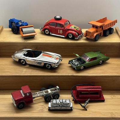 LOT 132: Vintage Corgi and Corgi Juniors Toys - Mercedes Benz 300 SL Roadster, Cadillac Eldorado, Ray Go Rascal 600, Volkswagen 1200...