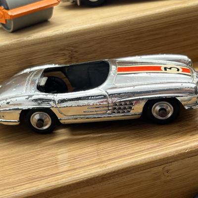 LOT 132: Vintage Corgi and Corgi Juniors Toys - Mercedes Benz 300 SL Roadster, Cadillac Eldorado, Ray Go Rascal 600, Volkswagen 1200...