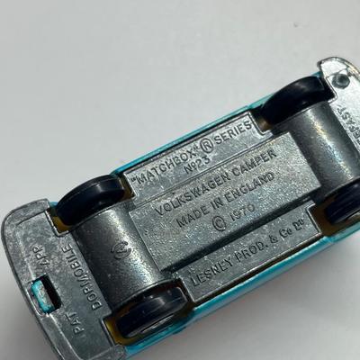 LOT 135: Vintange Lensey Matchbox Vehicles - Volkswagen Camper Road Dragster, Dodge Charger MkIII, Wildcat Dragster