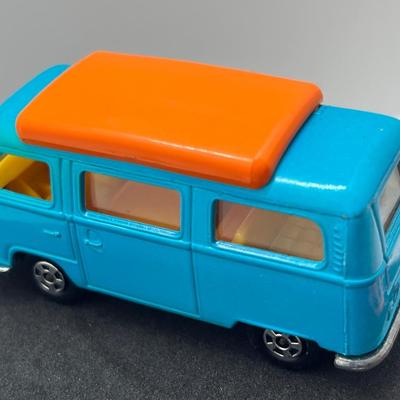 LOT 135: Vintange Lensey Matchbox Vehicles - Volkswagen Camper Road Dragster, Dodge Charger MkIII, Wildcat Dragster