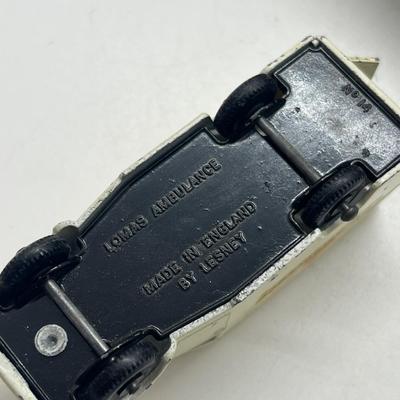 LOT 138: Vintage Lesney Matchbox Vehicles - Lomas Ambulance, Fire Pumper Truck, Ford Galaxie, Merryweather Marquis Series III and Foamite...