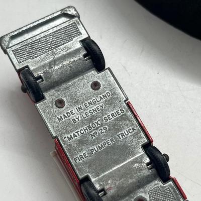 LOT 138: Vintage Lesney Matchbox Vehicles - Lomas Ambulance, Fire Pumper Truck, Ford Galaxie, Merryweather Marquis Series III and Foamite...