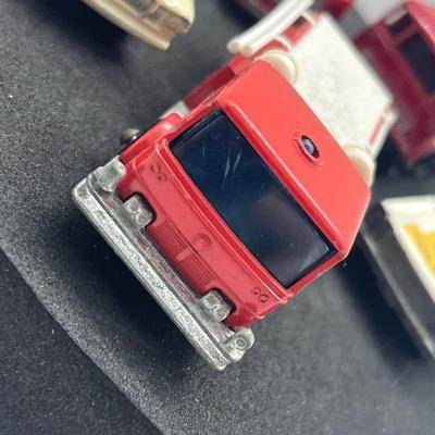 LOT 138: Vintage Lesney Matchbox Vehicles - Lomas Ambulance, Fire Pumper Truck, Ford Galaxie, Merryweather Marquis Series III and Foamite...