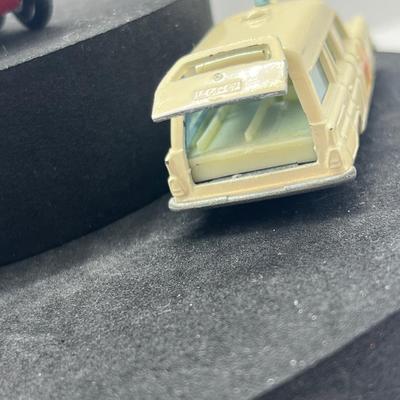 LOT 139: Vintage Lesney Matchbox Vehicles - Mercury, Mercedes Benz Binz Ambulance, Foamite Crash Tender