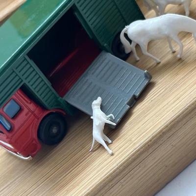 LOT 146: Vintage Lesney Matchbox Vehicles - Horse Box, Pony Trailer and More with Animals