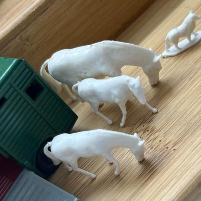 LOT 146: Vintage Lesney Matchbox Vehicles - Horse Box, Pony Trailer and More with Animals