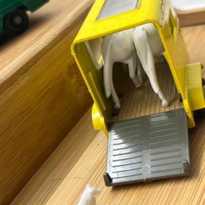 LOT 146: Vintage Lesney Matchbox Vehicles - Horse Box, Pony Trailer and More with Animals